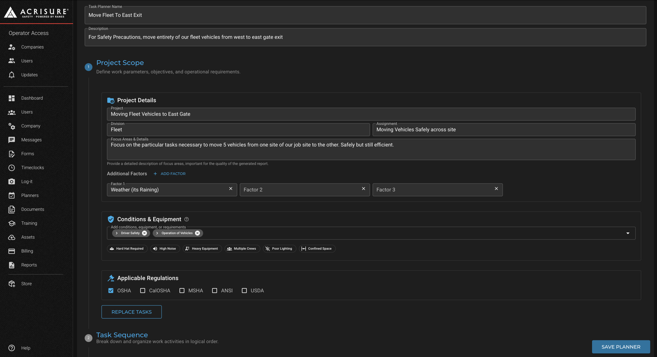 Create Task Plan Overview